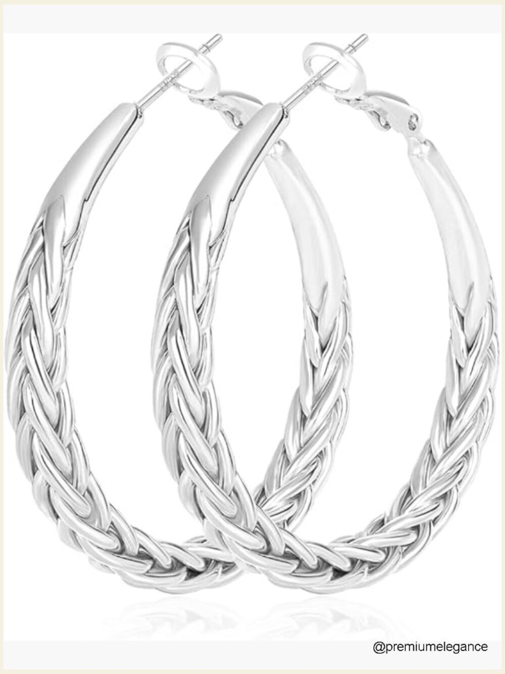925 Sterling Silver Twisted Hoop Earrings Hypoallergenic 30-50MM